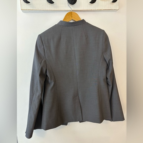 Banana Republic Long and Lean Gray Blazer Stand Collar - Picture 9 of 11